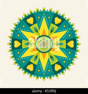 Die grüne Blume Mandala Kreis für die Meditation Stock Vektor