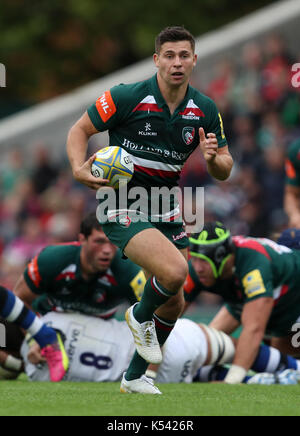 Leicester Tigers' Ben Youngs während der Aviva Premiership Spiel in Welford Road, Leicester. Stockfoto