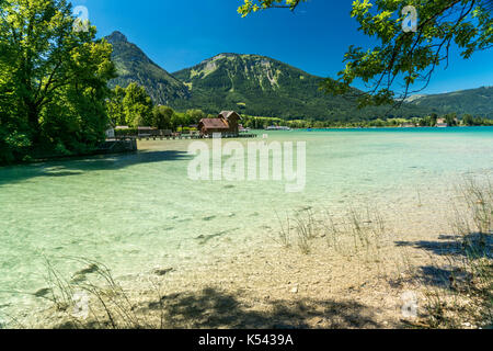 Am Wolfgangsee bei Strobl, Salzkammergut, Österreich Wolfgangsee bei Strobl, Salzkammergut, Österreich Stockfoto