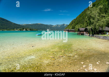 Am Wolfgangsee bei Strobl, Salzkammergut, Österreich Wolfgangsee bei Strobl, Salzkammergut, Österreich Stockfoto