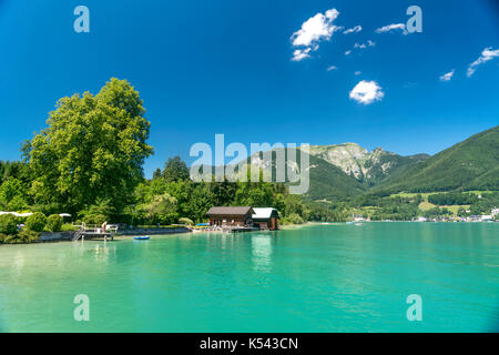 Am Wolfgangsee bei Strobl, Salzkammergut, Österreich Wolfgangsee bei Strobl, Salzkammergut, Österreich Stockfoto