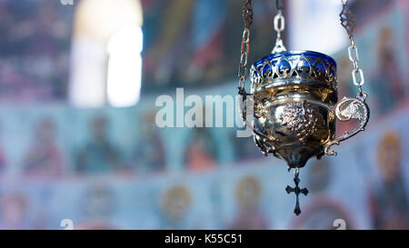 Räucherstäbchen Halter im Bachkovo Kloster, eines der ältesten Orthodoxen Klöster in Europa. Stockfoto