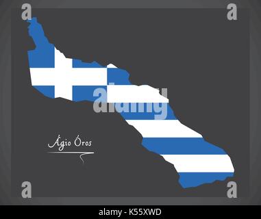 Agio Oros Karte von Griechenland griechische Flagge Abbildung Stock Vektor