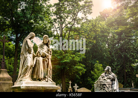 Grabstein Denkmäler, Friedhof rakowicki, Krakau, Polen. Stockfoto