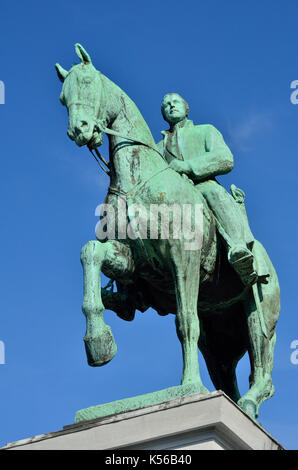 Brüssel/Bruxelles, Belgien. Statue von König Albert I (1909-1934) auf dem Mont Des Arts Stockfoto