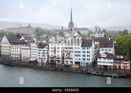 Skyline des alten Zürich - die grösste Stadt der Schweiz und die Hauptstadt des Kantons Zürich Stockfoto