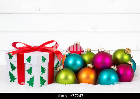 Weihnachten Geschenk Karte dekoration Holz Hintergrund deco Stockfoto
