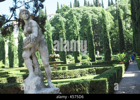 Verona Italien der Giardino Giusti kunstvolle Gärten Stockfoto