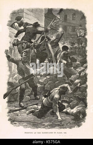 Kämpfe an den Barrikaden in Paris, Französische Revolution von 1848 Stockfoto
