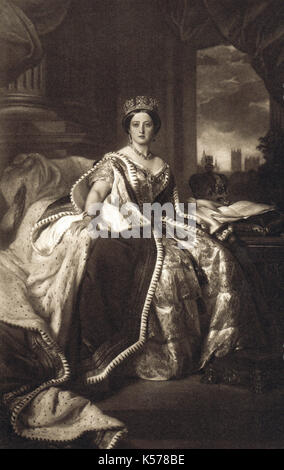 Königin Victoria im Staat Roben, 1845 Stockfoto