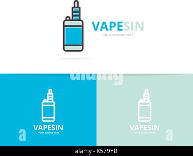 Der Vektor der vape Logo. Einzigartige elektronische Zigarette und Vaporizer Logo Design Template. Stock Vektor