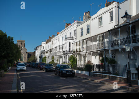 Regency Stil Reihenhäuser in Ambrosius Hotel, Worthing, West Sussex, England, UK. Stockfoto