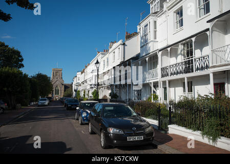 Regency Stil Reihenhäuser in Ambrosius Hotel, Worthing, West Sussex, England, UK. Stockfoto