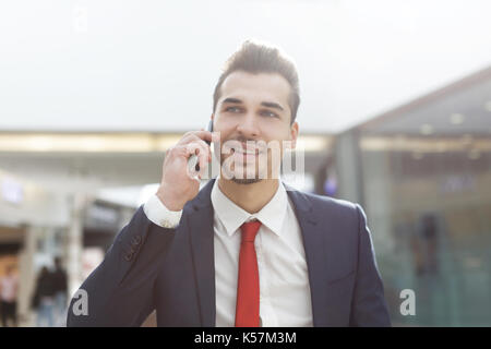 Sicher, junge Unternehmer, Business Center Stockfoto