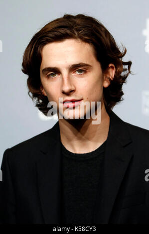 Toronto, Kanada. 08 Sep, 2017. Timothee Chalamet während der "rufen Sie mich, indem Sie ihren Namen "fotoauftrag während der 42 Toronto International Film Festival bei Bell Lightbox am September 08, 2017 in Toronto, Kanada Kredit: geisler - fotopress/alamy leben Nachrichten Stockfoto