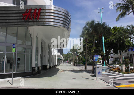 Miami Beach, Verlassen, vor Hurrikan Irma, 8. September 2017 Stockfoto