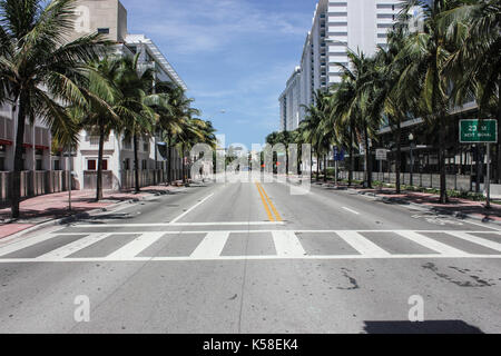 Miami Beach, Verlassen, vor Hurrikan Irma, 8. September 2017 Stockfoto