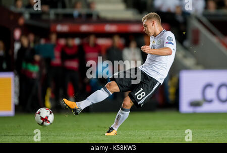 Prag, Tschechische Republik. 1. Sep 2017. Deutschlands Joshua Kimmich in Aktion während der UEFA WM-Qualifikation Fußballspiel zwischen Deutschland und der Tschechischen Republik in Prag, Tschechische Republik, 1. September 2017. (Achtung Redaktionen: Wire Service verwenden, nur mit Genehmigung.) Foto: Thomas Klausen/dpa-Zentralbild/ZB/dpa/Alamy leben Nachrichten Stockfoto