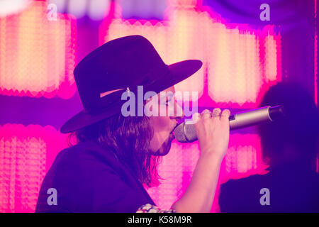 Baustelle auf der Bühne des Festival @ Parco della Zizzola, Bra (CN) mit ihrer Tour „L’estate, l’amore e la violenza“ 2017 Stockfoto