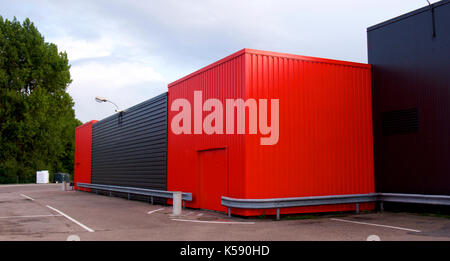 Interessante schwarz-roten Gebäude, Dieppe, Frankreich Stockfoto