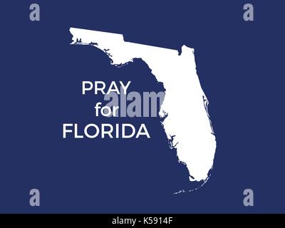 Beten Sie für Florida. Hurricane Irma, Naturkatastrophen. Vector Illustration Stock Vektor