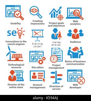 Business Management Symbole. Pack 07. Stock Vektor