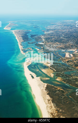 Luftaufnahme von Olhão, Algarve, Portugal. Stockfoto