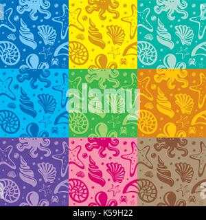 Abbildung: nautische Hintergrund nahtlose Muster Stock Vektor