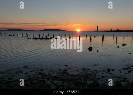 Sunrise, Pointe des Onglous, Etang de Thau, Frankreich. Stockfoto