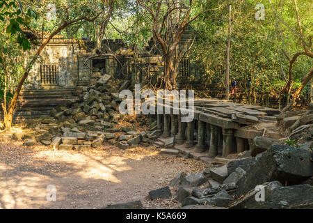 Beng Mealea Tempel Ruinen im Dschungel in der Nähe von Siem Reap, Kambodscha. Stockfoto