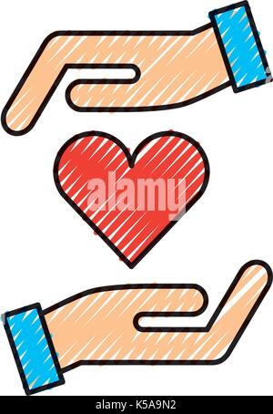 Hände halten Heart Health Care Concept Stock Vektor