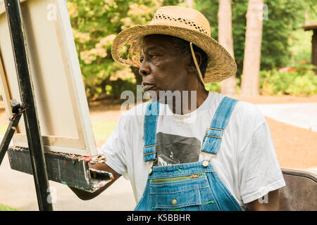 Portrait von Maurice koch, einem Afrikaner - American folk art Maler, Alabama USA.