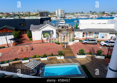 Waterfront Sanierung im Lido Marina Village in Newport Beach, CA. Stockfoto