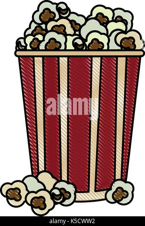 Popcorn in gestreiften Löffel icon image Stock Vektor