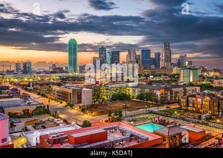 Dallas, Texas, USA Downtown Skyline der Stadt. Stockfoto