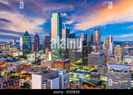 Dallas, Texas, USA Downtown Skyline der Stadt. Stockfoto