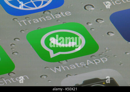 Smartphone-App WhatsApp, angezeigt. Stockfoto