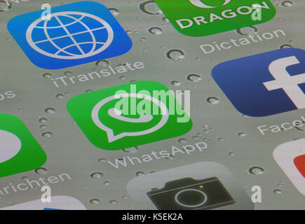 Smartphone-App WhatsApp, angezeigt. Stockfoto