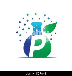 Natürliche Kolben mit b schreiben Logo, Icon Design, auf weißem Hintergrund. Stock Vektor