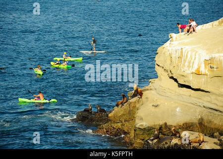 San Diego, Vereinigte Staaten - 30. Juli, 2013: La Jolla Cove in San Diego an einem sonnigen Sommertag. Stockfoto