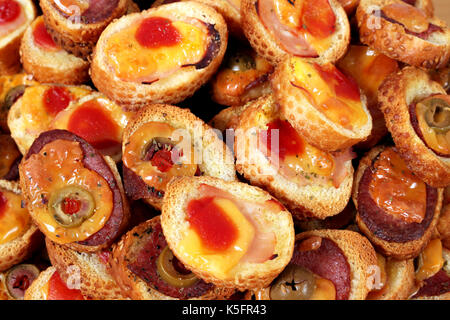 Bruschette Nahaufnahme Nahrung Hintergrund Stockfoto