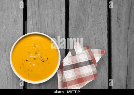 Butternut-Kürbis-Suppe Stockfoto
