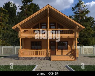 Gebäude fotorealistische 3D-Darstellung Stockfoto