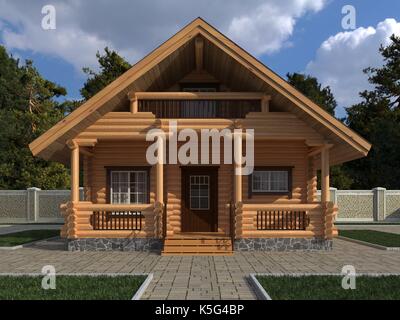 Gebäude fotorealistische 3D-Darstellung Stockfoto