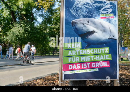 Wien, Österreich. 09. September 2017 Wahlplakate "die Grünen". Kredit: Franz Perc / Alamy Live News Stockfoto