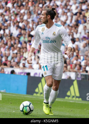 Madrid, Spanien. 09 Sep, 2017. Von Real Madrid, Gareth Bale während Fußball-Match zwischen Real Madrid und Levante im Santiago Bernabeu Stadion Quelle: AFP 7/Alamy leben Nachrichten Stockfoto