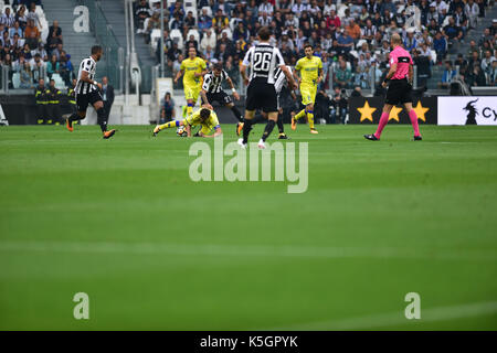 Turin, Italien. 9. September 2017. Während der Serie ein Fußballspiel zwischen Juventus Turin und AC Chievo Verona bei Allianz Stadion am 09. September 2017 in Turin, Italien. Credit: Antonio Polia/Alamy leben Nachrichten Stockfoto