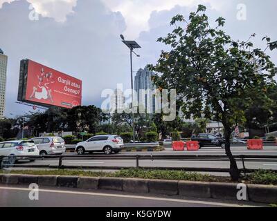 Blick auf ein Jakarta auf Java, Indonesien Stockfoto