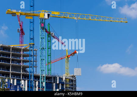 Wohngebäude im Bau in Greenwich, London, UK Stockfoto