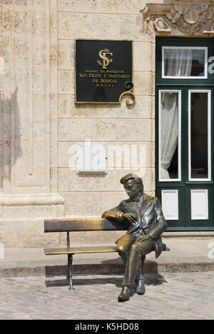 Havanna, Kuba - Juli 21,2016: Frederic Chopin Statue. Die Statue des Komponisten ist in der Plaza de San Francisco. Stockfoto